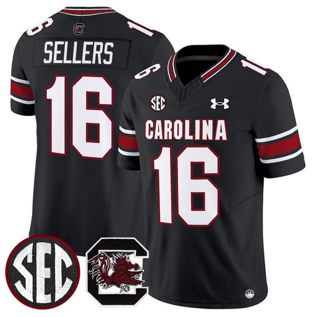 Men's Black South Carolina Gamecocks #16 LaNorris Sellers 2025 F.U.S.E. Stitched Jersey